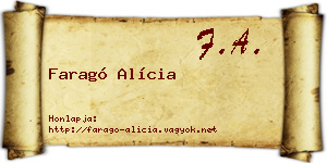 Faragó Alícia névjegykártya